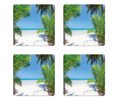 Palm Leaf Tropical Beach Coaster Set Of Four