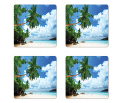 Beach on Mahe Island Coaster Set Of Four