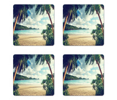 Summer Vintage Tropical Coaster Set Of Four