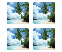 Palm Leaf Island Lagoon Coaster Set Of Four