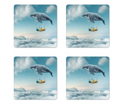 Dreamy View Whale Clouds Coaster Set Of Four