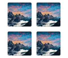 Alpine Clouds Foggy Coaster Set Of Four