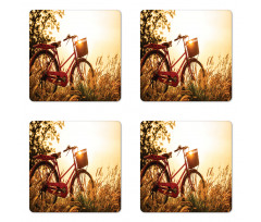 Bike in Sepia Tones Rural Coaster Set Of Four