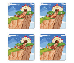 Colorful Castle Peak Edge Coaster Set Of Four