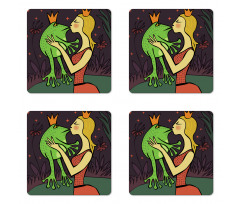 Princess Kissing the Frog Coaster Set Of Four