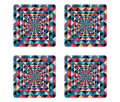 Visual Patchwork Retro Coaster Set Of Four