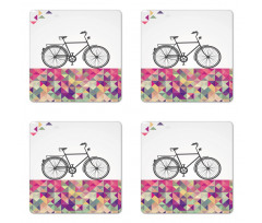 Bike over Color Mosaic Coaster Set Of Four