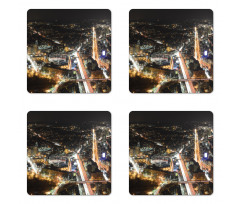 Skyline at Night City Coaster Set Of Four