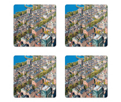 Aerial View of Buildings Coaster Set Of Four