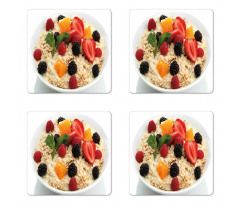 Fresh Fruits and Porridge Coaster Set Of Four