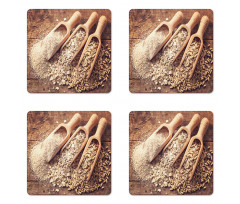 Oat Flakes Seeds and Bran Coaster Set Of Four