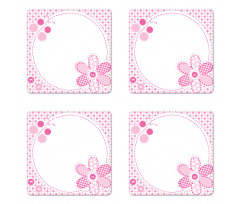 Girly with Flower Sweetheart Coaster Set Of Four