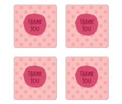 Thank You Wording Coaster Set Of Four