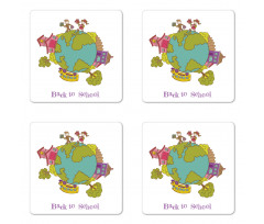 Back to School Concept Coaster Set Of Four