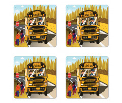 Going on the Bus Trees Coaster Set Of Four