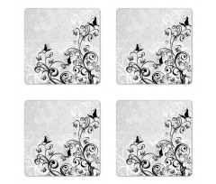 Floral and Grunge Coaster Set Of Four