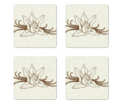 Vintage Aromatic Flower Coaster Set Of Four