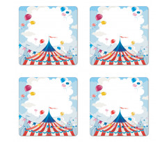 Circus Day Canvas Tent Coaster Set Of Four