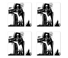 Dancing with Death Shadow Coaster Set Of Four