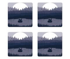 Gloomy Night Layout Summer Coaster Set Of Four