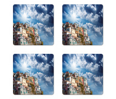 Sky View Houses Coaster Set Of Four