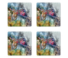 Aerial Village Coaster Set Of Four