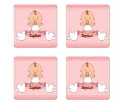 Baby with a Message Cartoon Coaster Set Of Four