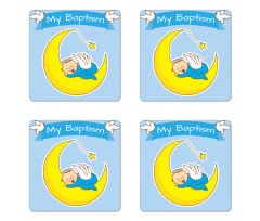 Baby Sleeps on the Moon Coaster Set Of Four