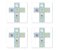 Greeting and Welcoming Image Coaster Set Of Four