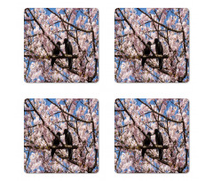 Birds on Sakura Tree Coaster Set Of Four