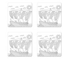 Uncolored Galley Coaster Set Of Four