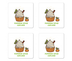 Autumn Cupcake Coaster Set Of Four