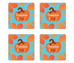 Pumpkin Please Words Coaster Set Of Four