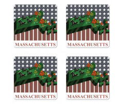 State Map Old Glory Coaster Set Of Four