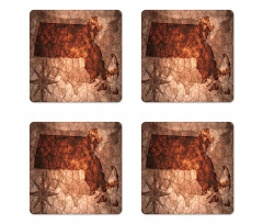 State Map USA Theme Coaster Set Of Four