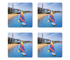 Rainbow Boat Sailing Coaster Set Of Four