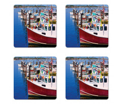 Boats Pier Nautical Coaster Set Of Four