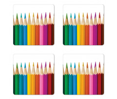 Colorful Pencils Macro Photo Coaster Set Of Four