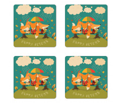 Foxes Umbrella Coaster Set Of Four