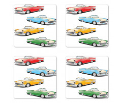 Roadsters Old Vintage Coaster Set Of Four