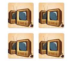 Nostalgic Televisions Coaster Set Of Four