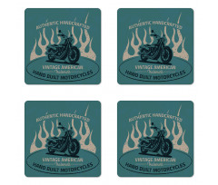 Retro Motorcycle Club Coaster Set Of Four