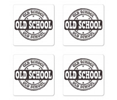 Grunge Retro Look Text Coaster Set Of Four