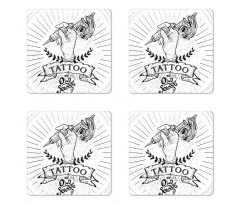 Tattoo Artist's Hand Coaster Set Of Four