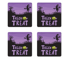 Halloween Trick or Treat Coaster Set Of Four