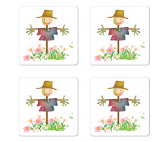 Smiling in Flowers Coaster Set Of Four