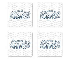 Typography with Splashes Coaster Set Of Four