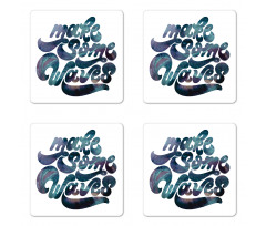 Modern Summer Words Coaster Set Of Four