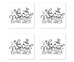 Marine Ornate Words Coaster Set Of Four