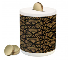 Retro Art Deco Seashells Piggy Bank